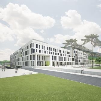 Die zukünftige Frontseite des Thüringer Universitätsklinikums...