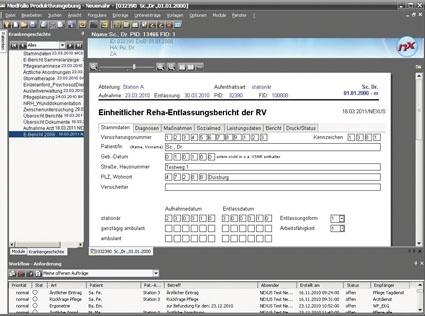 Mit der Software Nexus/Reha erstellt das Klinikpersonal den...