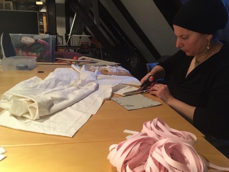 Zuschnitt des Mundschutzes