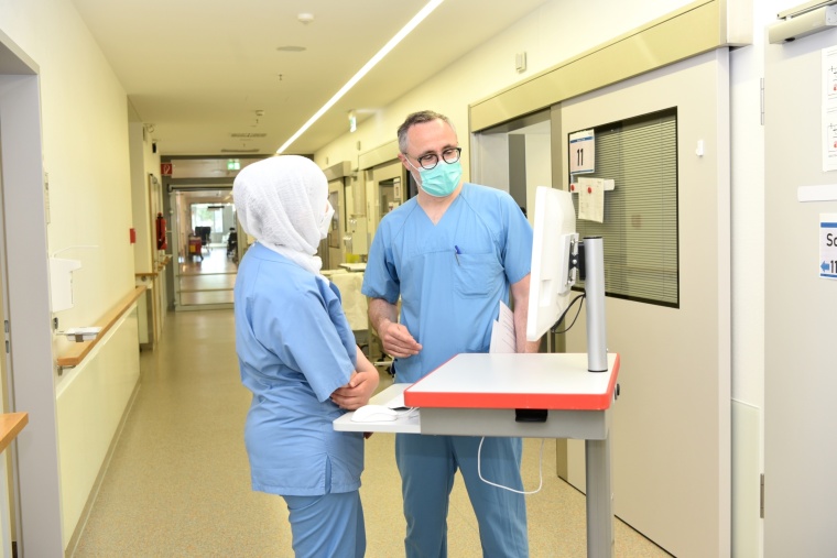 Stationsflur der neuen Intensivstation. Bildnachweis: M. Kalwey, Bergmannsheil