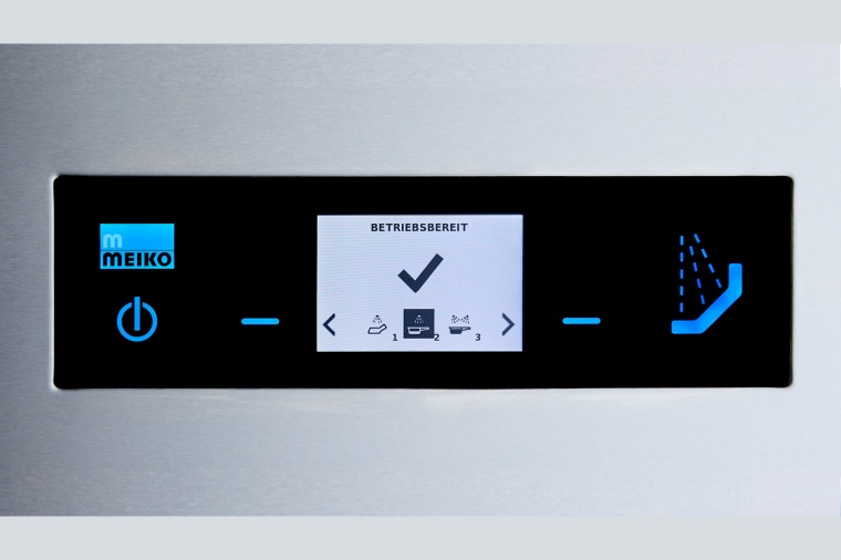 3. Blaues Bedienkonzept: Elemente am Gerät oder Display, die blau leuchten,...