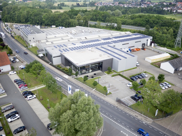 Produktionshalle und Ausstellung am Hauptsitz in Herford