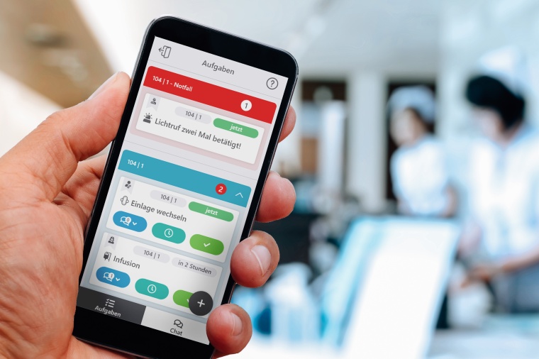 Cliniserve CARE: Beispiel für Lichtruffunktion Foto: Cliniserve GmbH