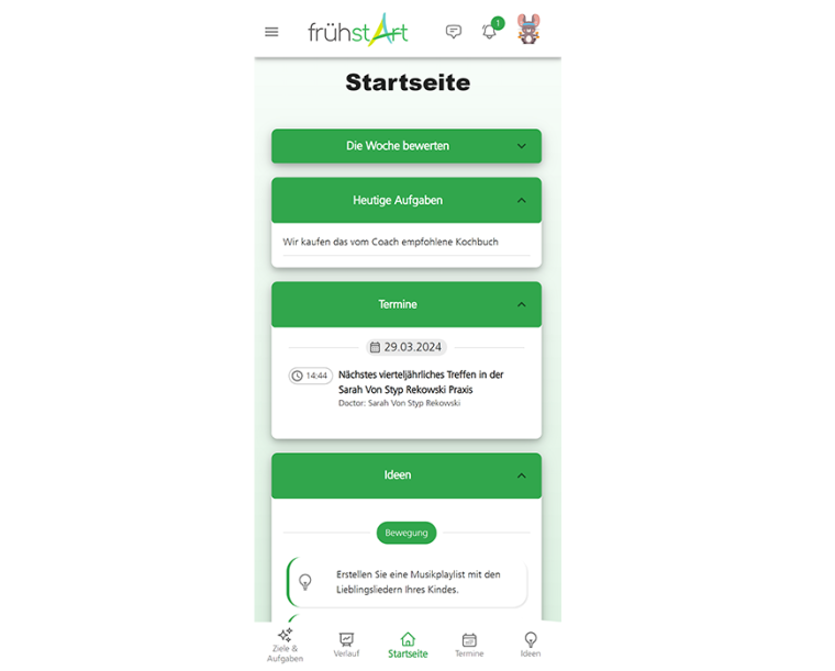 Startseite der FrühstArt-App. Foto: Fraunhofer FIT