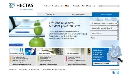 Die verbesserte Navigation des neuen Webauftritts der HECTAS Gebäudedienste...