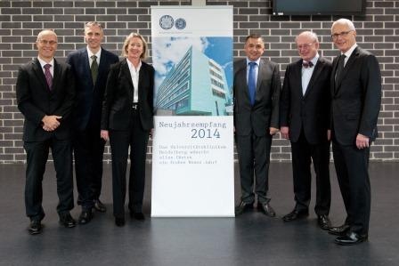 Neujahrsempfang des Universitätsklinikums Heidelberg 2014 (von links): Prof....