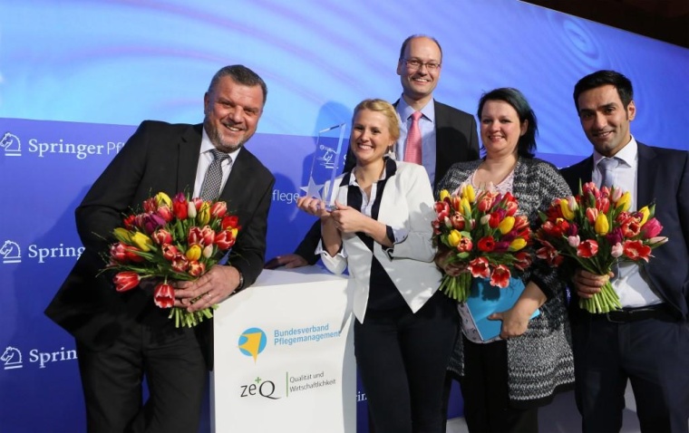Die Preisträger des Pflegemanagement-Awards 2016 (v.l.n.r.: Peter Bechtel...