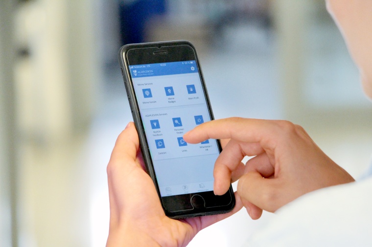 Die neue Mitarbeiter-App MyAGA von Agaplesion Foto: Agaplesion gAG