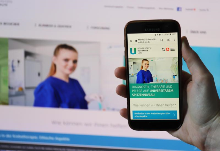 Die Homepage des Universitätsklinikums Ulm, Gewinner beim bundesweiten...