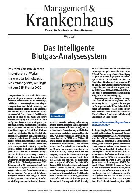 GEM Premier 5000: Das intelligente Blutgas-Analysesystem
