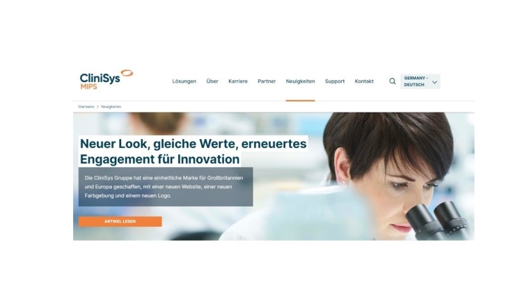 Einheitliche Marke der CliniSys Group für Kontinentaleuropa und...