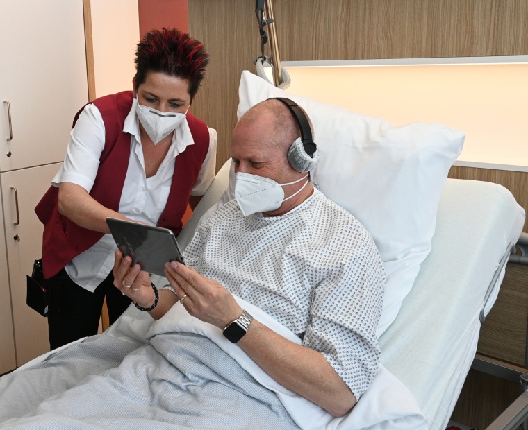 Der digitale Besuchsservice in den knappschaftlichen Kliniken – wie hier im...