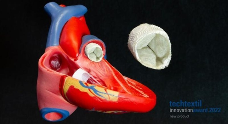 Neuartige gewebte textile Herzklappenprothese. Foto: ITM/TUD