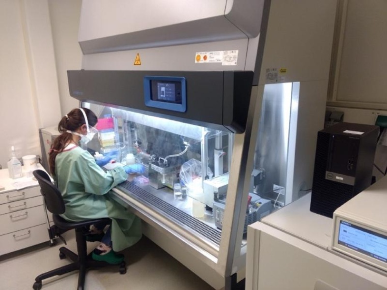 Der Aerosol-Prüfstand im Einsatz. Foto: Universitätsklinikum Tübingen,...