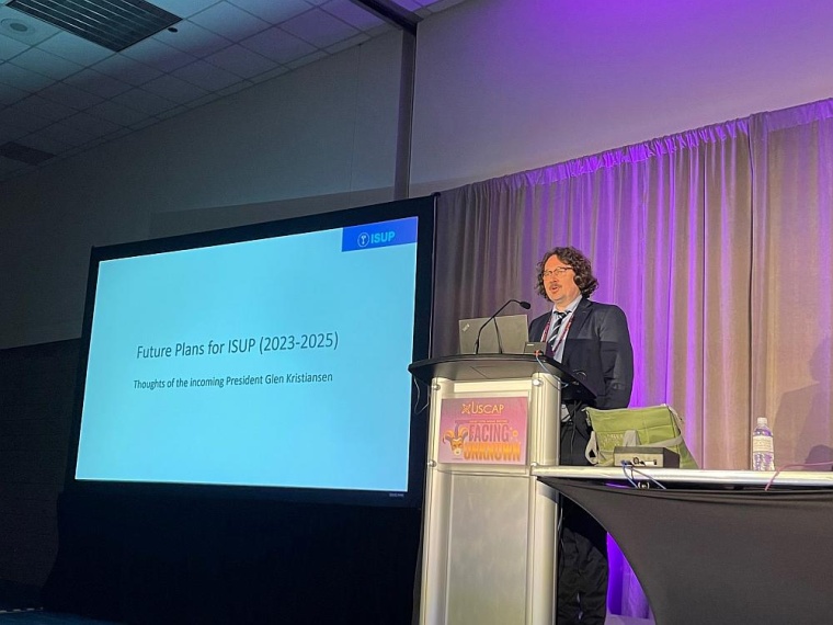 Prof. Glen Kristiansen bei seiner Antrittsrede als Präsident der...