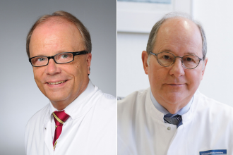 Prof. Bernd Böttiger und Prof. Andreas Unterberg. Fotos: Universitätsklinikum...
