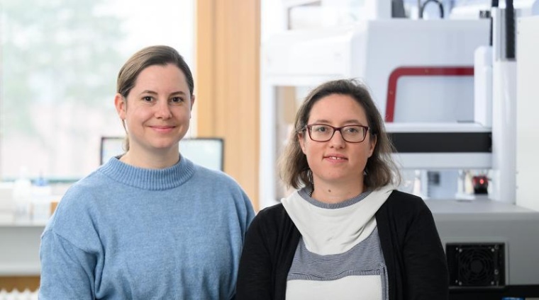 Susanne Brenzinger und Ana Brochado im Mikrobiologischen Labor an der...