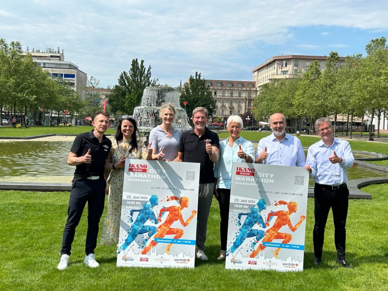 Freuen sich auf den 3. Ikano City Bank Marathon im Juni. V.l.: Kai Walter,...
