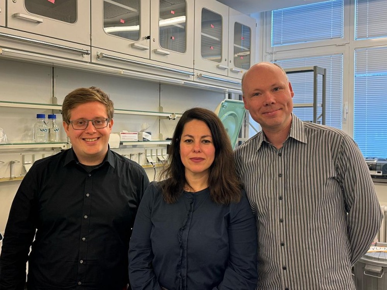 Forschungsgruppenleiter Prof. Dr. Elmar Wolf (rechts) mit den Teammitgliedern...