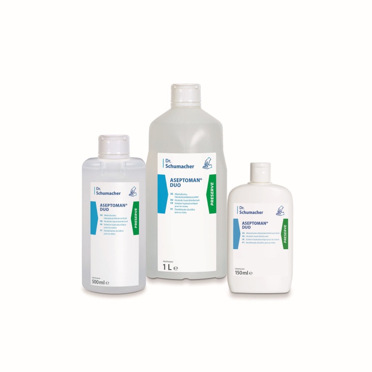 Ohne Ethanol und mit pflegenden Rückfettern – mit Aseptoman Duo bietet Dr....