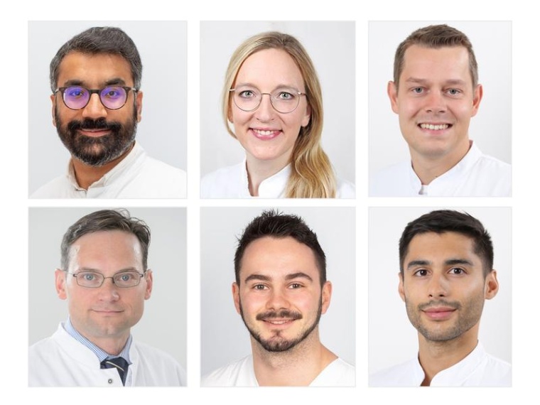 Das Gewinnerteam der Augenklinik: oben v.l.n.r. Dr. Malik Salman Haider, Dr....