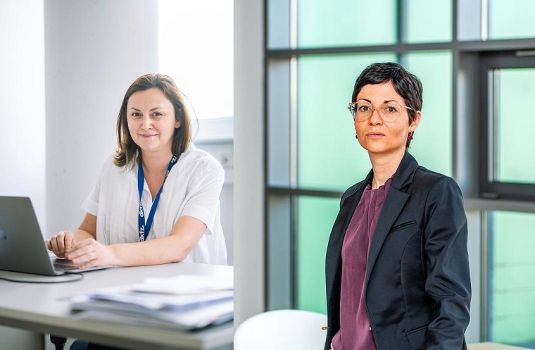 Ana Banito und Aurélie Ernst, Fotos: Marius Stark/ Jutta Jung / DKFZ