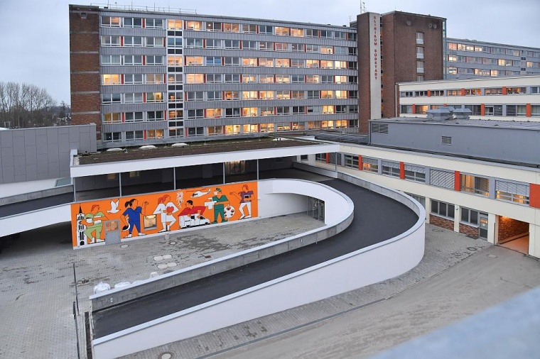 Die neue Zufahrt zum Integrierten Notfallzentrum (INZ) am Klinikum Südstadt...