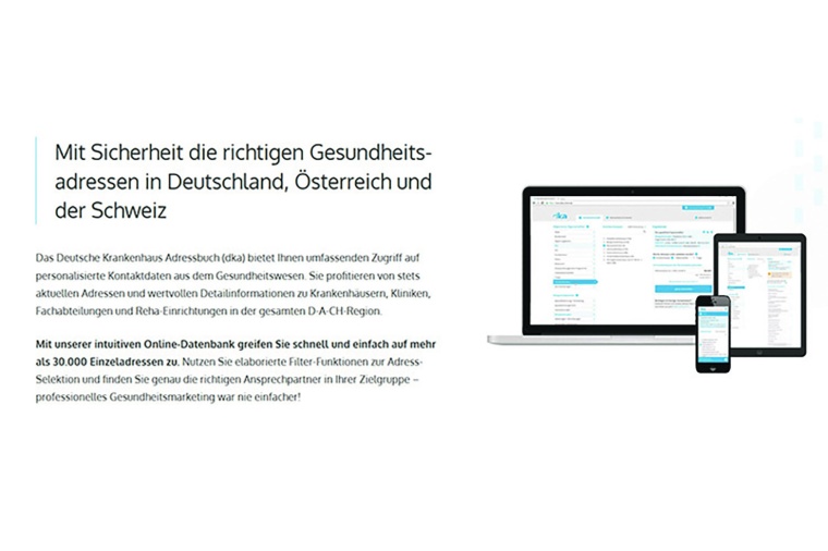 Screenshot Deutsches Krankenhaus Adressbuch Klinikadressen
Foto: Rombach Gruppe