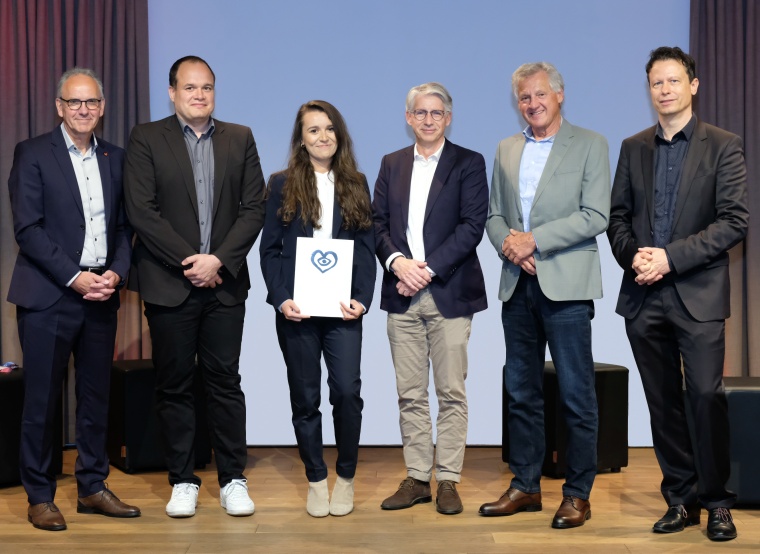 M.Vestweber, Herzstifung, M. Bescherer, Sana AG, Preisträgerin Dr. Betül...